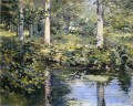 アヒルの池の印象派の風景 セオドア・ロビンソン川